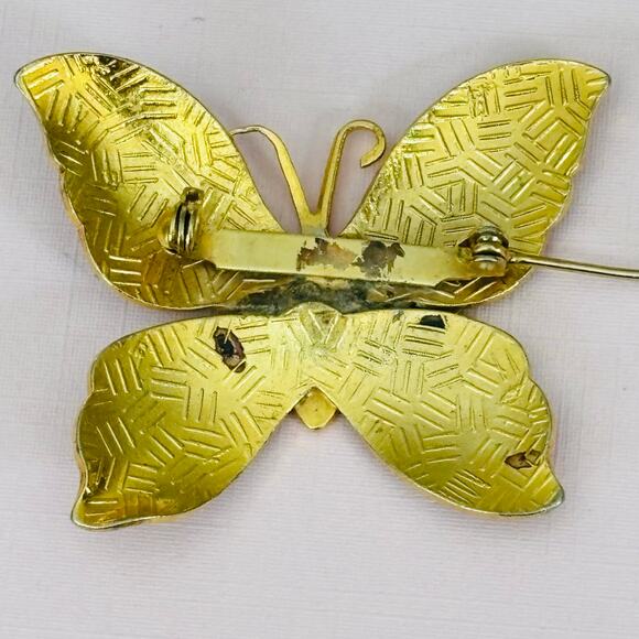 8125 Vintage Cloissone Butterfly Brooch Pin - Picture 5 of 5
